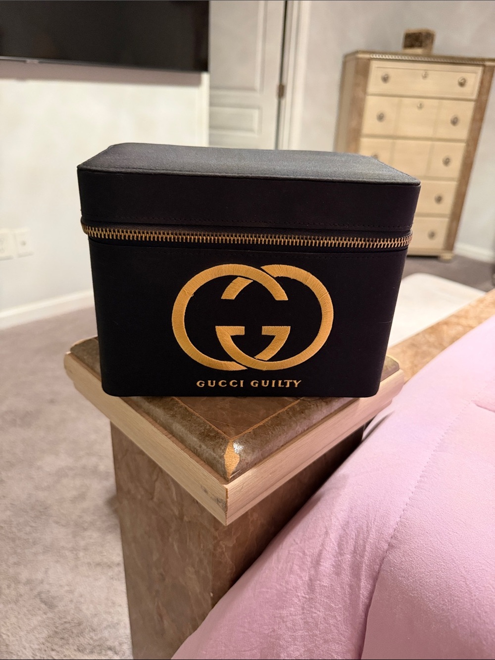 Gucci Black and Gold Toiletry Case